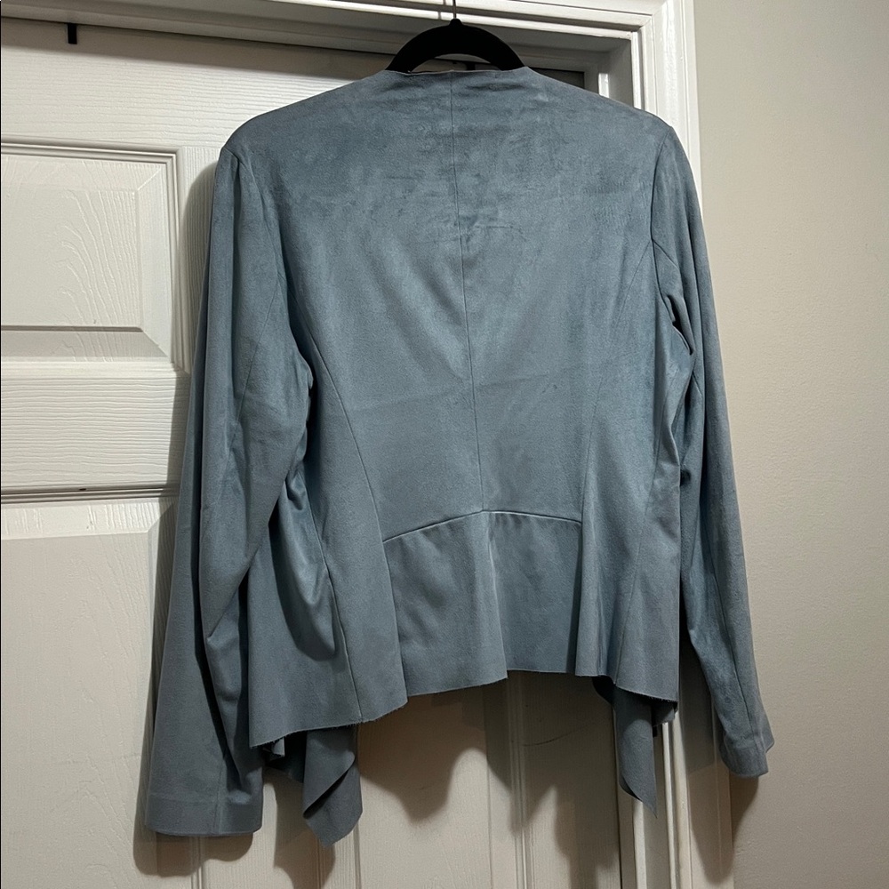 Zara Basic Collection - Suede Light Blue Cardigan - image 2